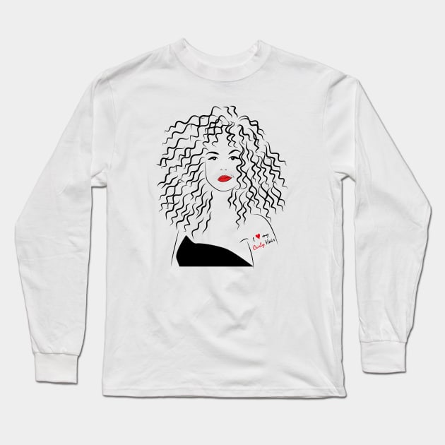 I love my curls - Curly girl Long Sleeve T-Shirt by SaraFuentesArt